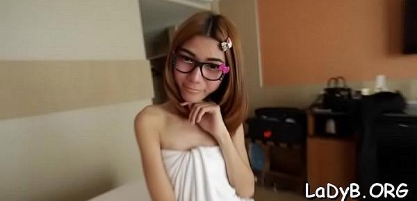  Bewitching asian tranny favors a dude with a fantastic blowjob